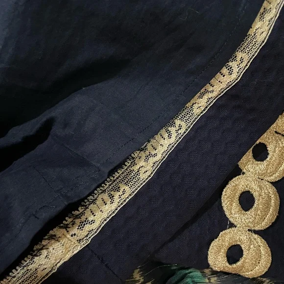 Lilly Pulitzer Essme shift lined Navy Midi Dress with gold Details Sz.10 - Picture 13 of 14